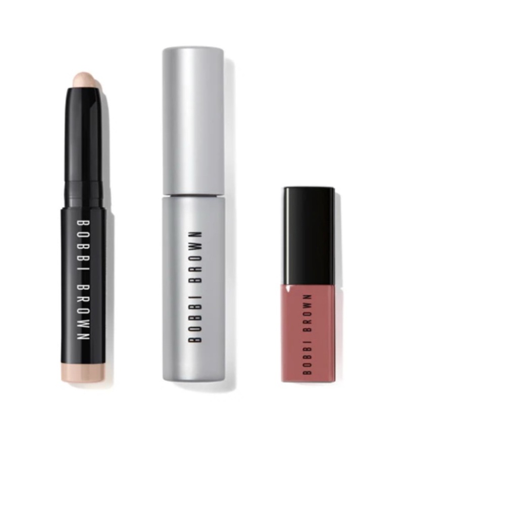 NWT Bobbi Brown Easy Essentials Trio - cream shadow stick, mascara, lipgloss